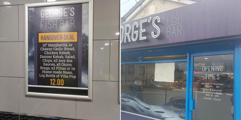 George's Fish Bar Menu