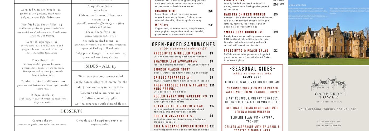 The Campaign Room Bistro Menu