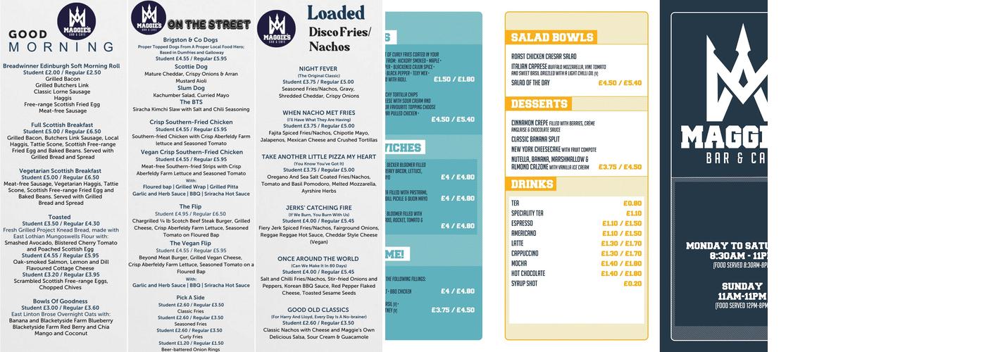 Maggie's Bar & Cafe Menu