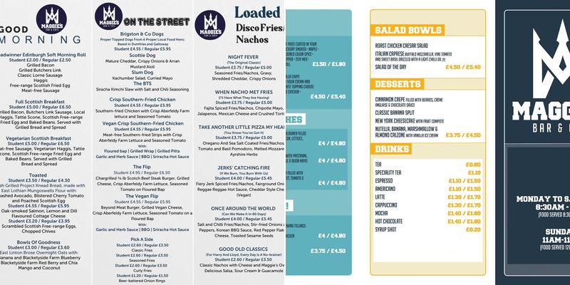 Maggie's Bar & Cafe Menu