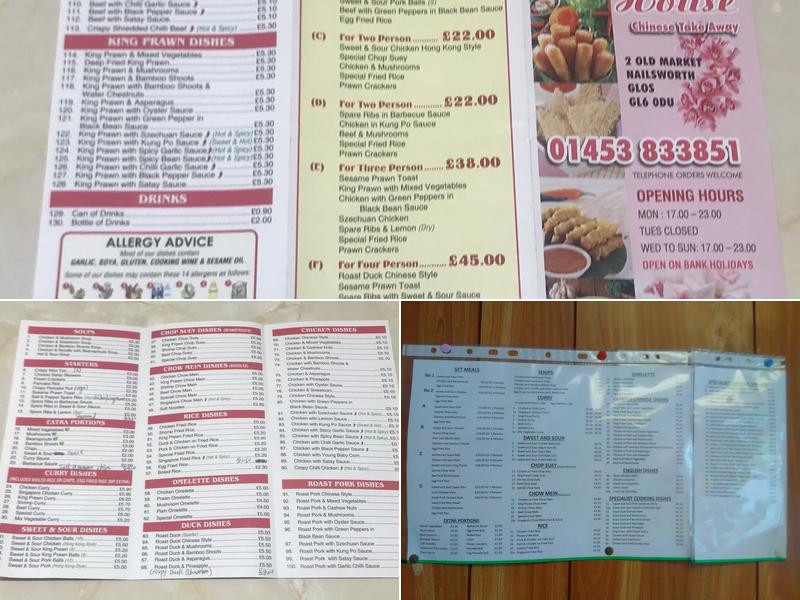 Chop Suey House Menu