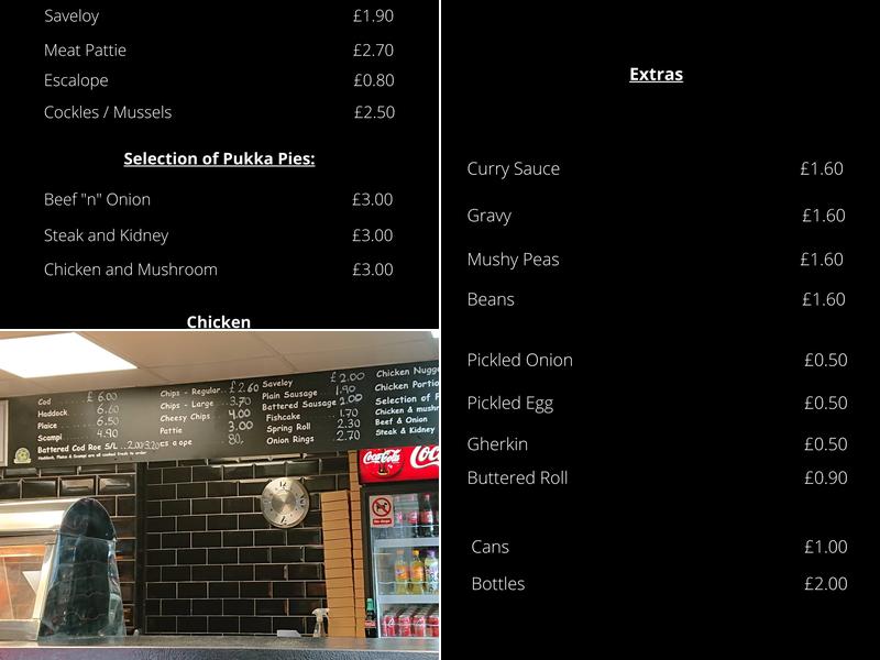 Walkers Fish & Chips Menu