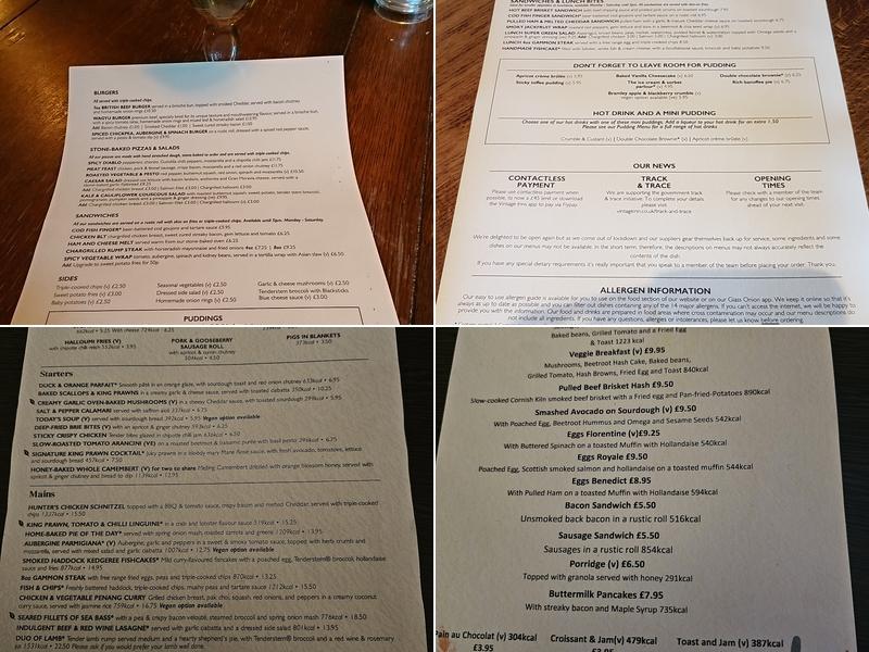The Peacock Menu