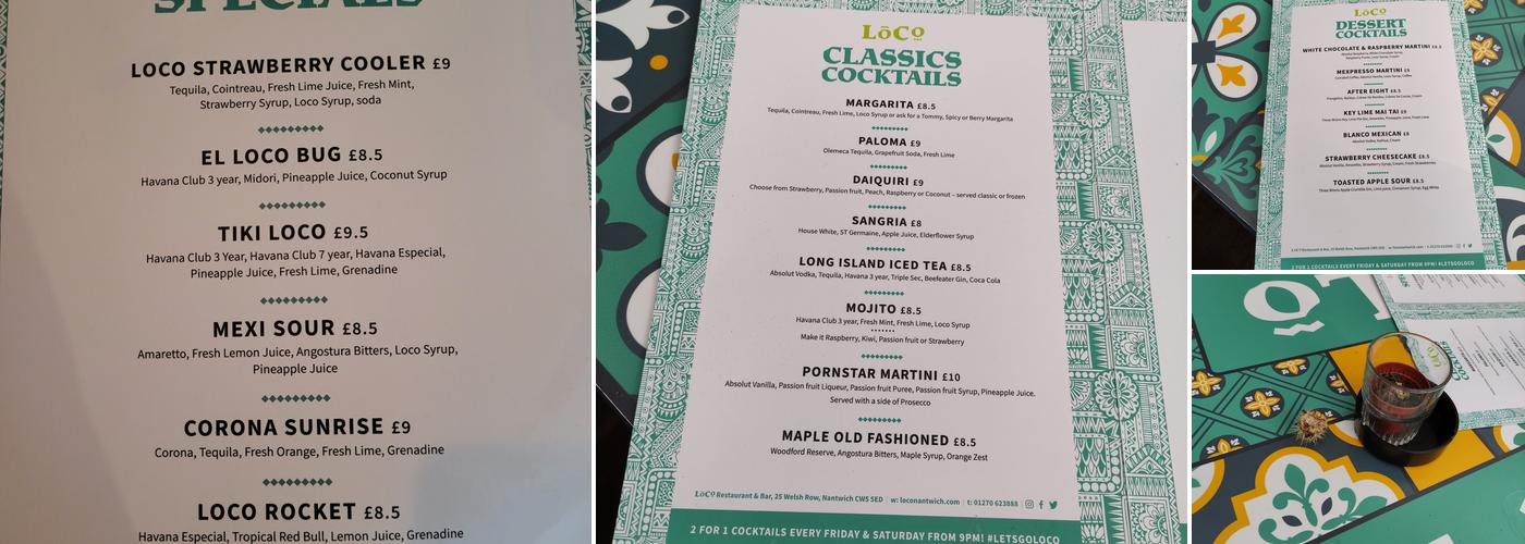 Loco Nantwich Menu