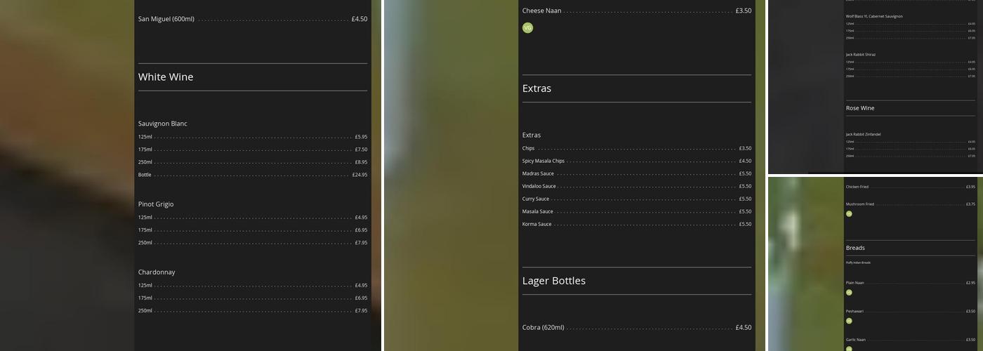 Spirit 'n' Spice Indian Bar & Kitchen Menu