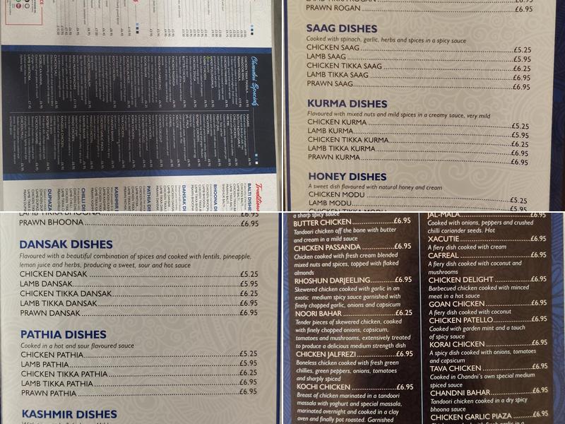 Chandni Indian Takeaway Menu
