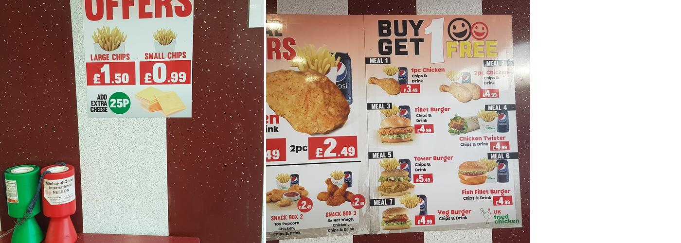 UK Fried Chicken Menu