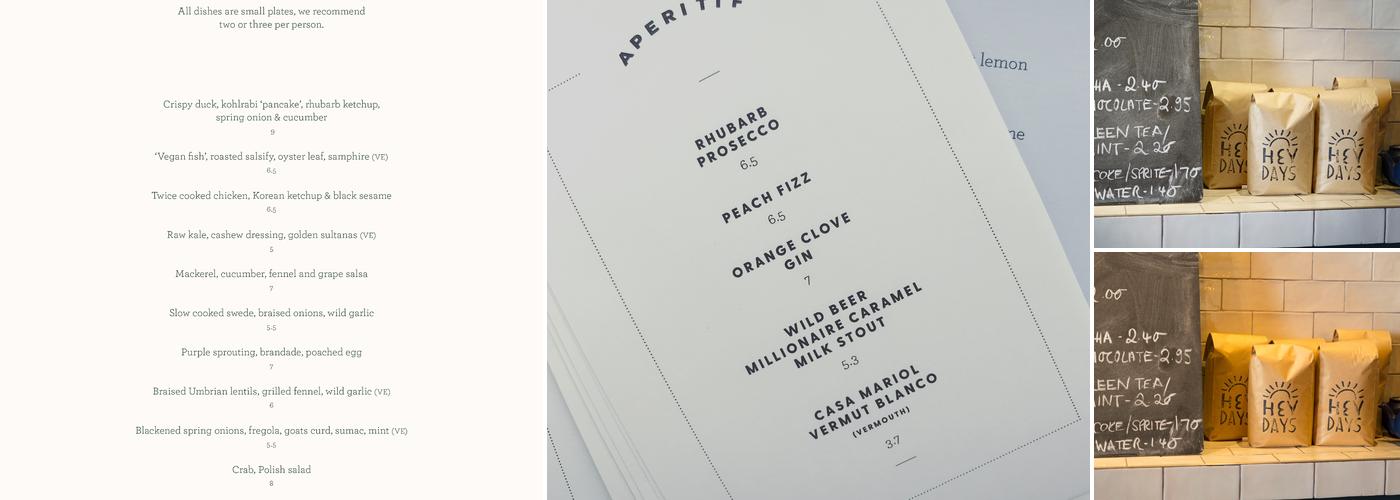 The Blue Bicycle Menu