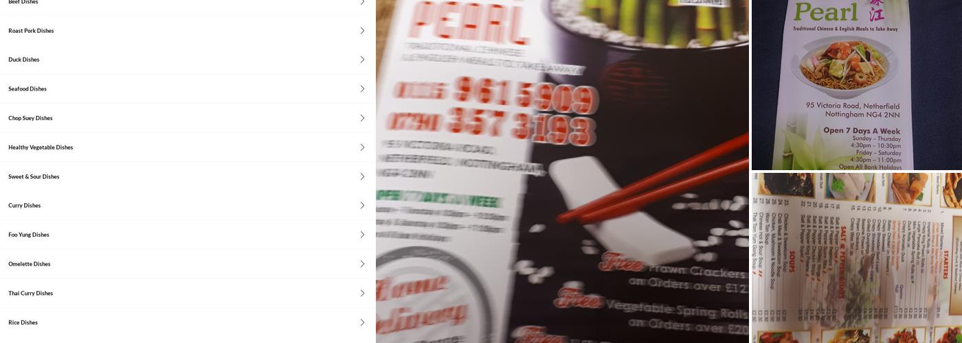 RIVER PEARL Chinese Takeaway Menu