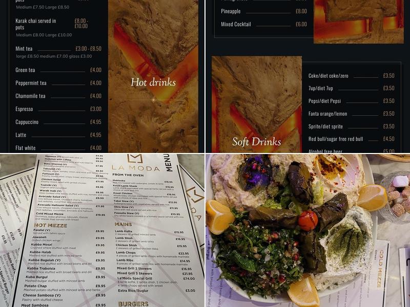 La Moda Restaurant Menu