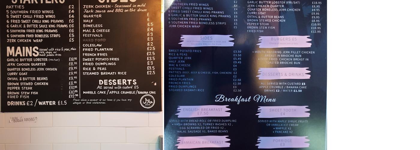 Smokings kitchen Menu