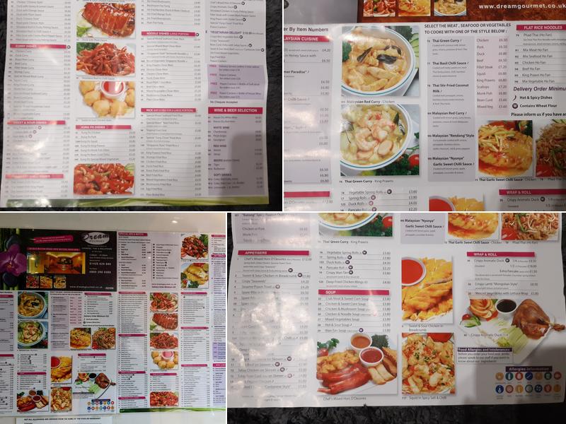 Dream Gourmet Chinese take away Menu