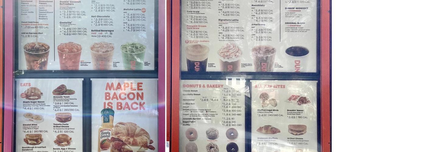 Dunkin' Menu