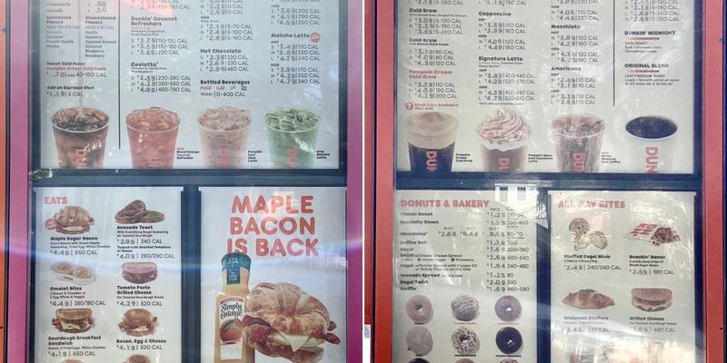 Dunkin' Menu