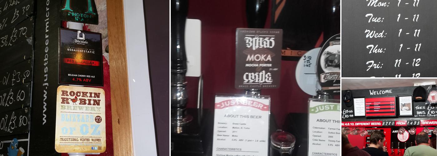 Just Beer Micropub Menu