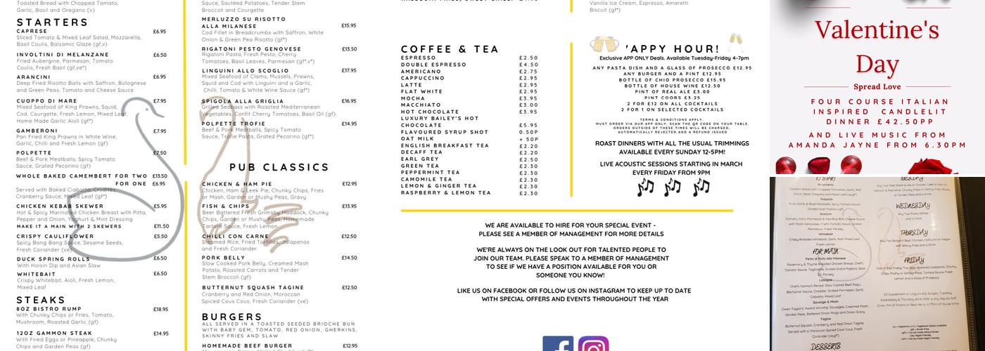 Swan & Salmon Menu