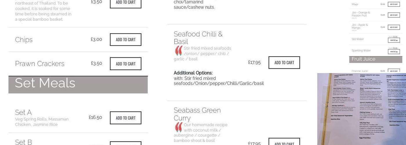 Ma Ma Thai Newark Menu