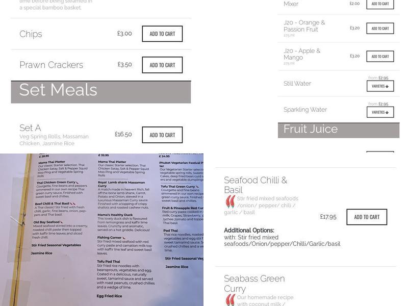 Ma Ma Thai Newark Menu