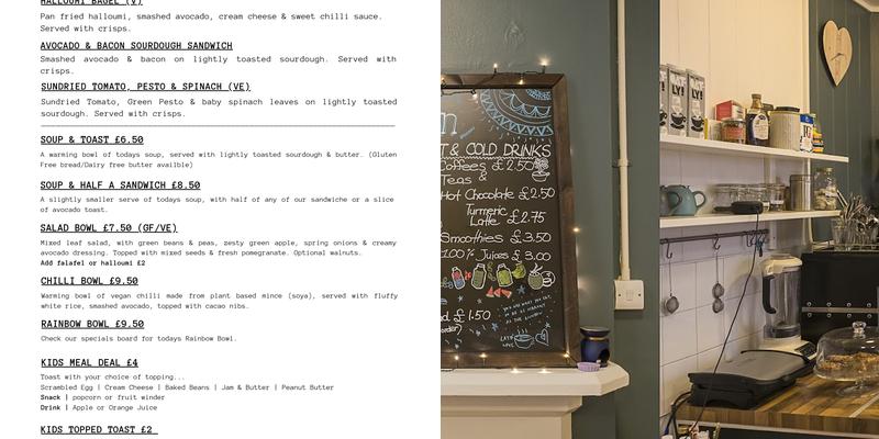 Colline's Kitchen Menu