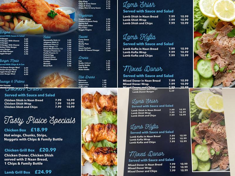 The Tasty Plaice, Newbury Menu