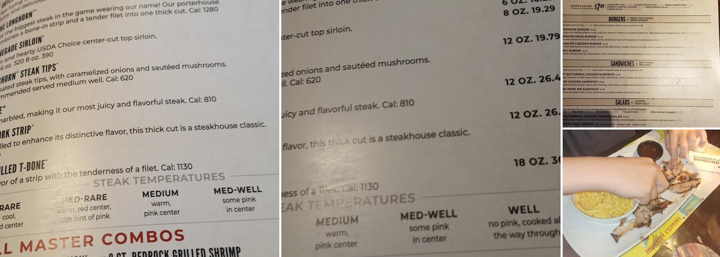 LongHorn Steakhouse Menu