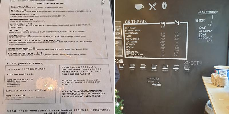 Railway Street Cafe & Brew Bar Menu