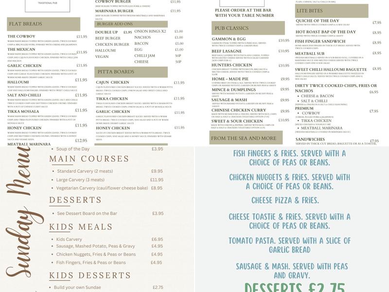 Robin Hood Menu