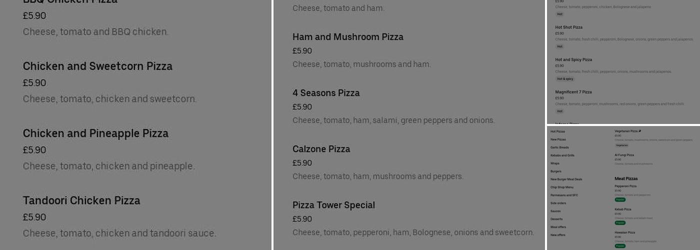 Pizza Tower Menu