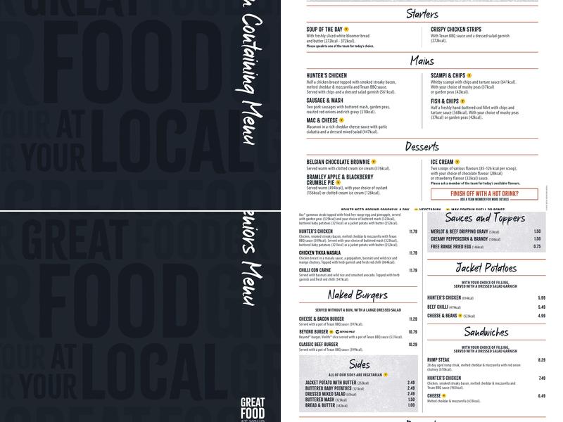 Coach & Horses, Wideopen Menu