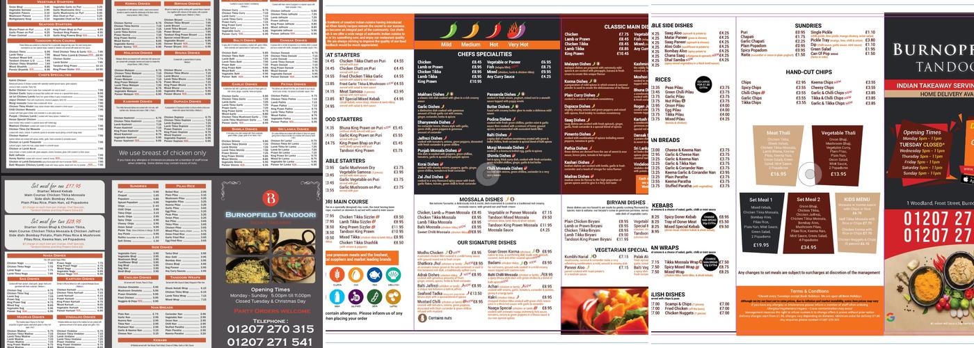 Burnopfield Tandoori Menu