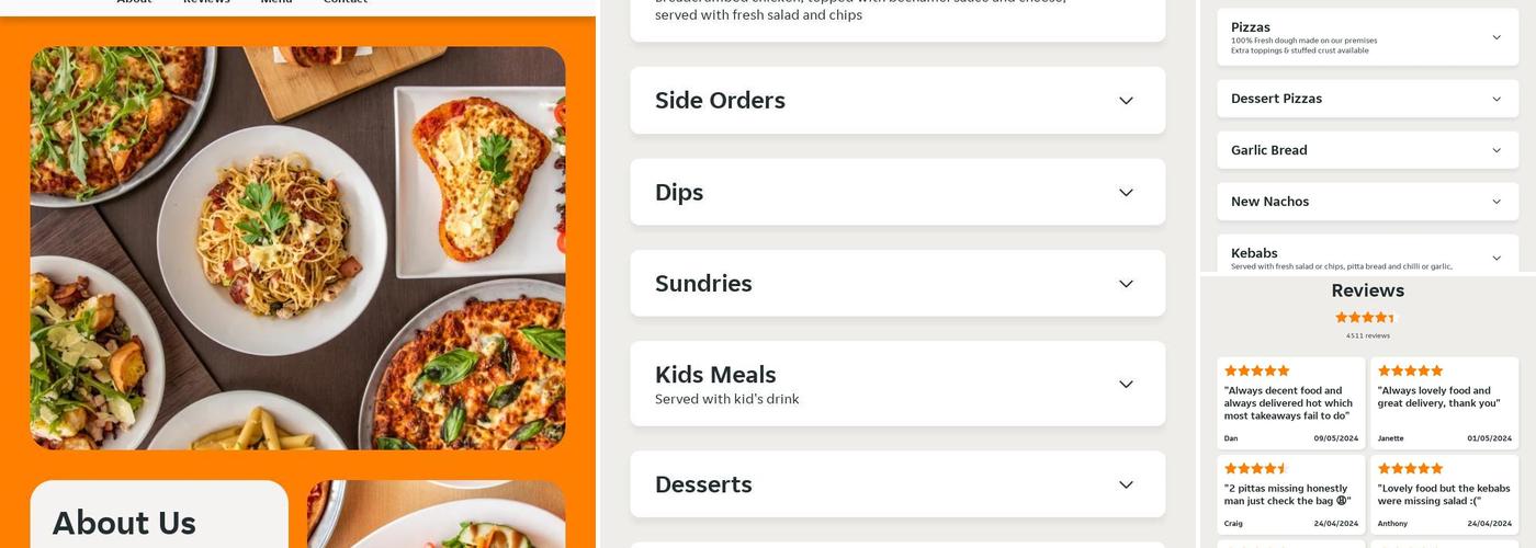 Pizza Mozzarella Menu