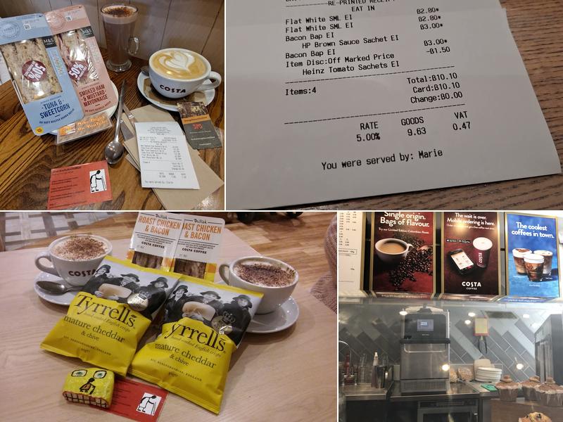 Costa Coffee Menu