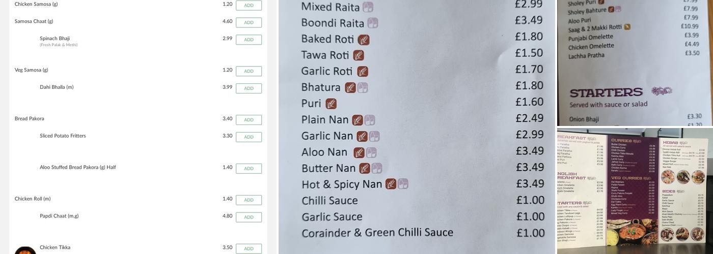 Poppy's Takeaway & Punjabi Breakfast Menu