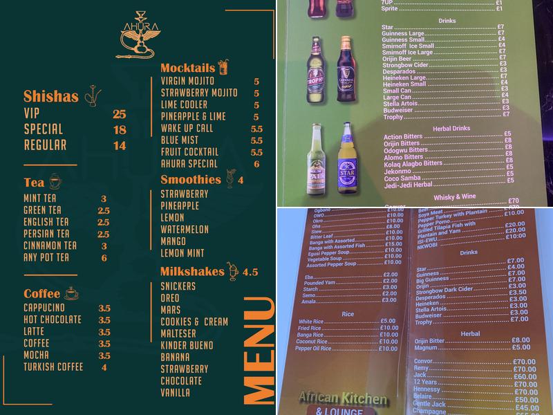 African Kitchen and Lounge Menu