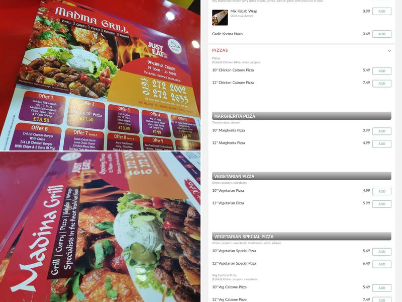Madina Grill Menu