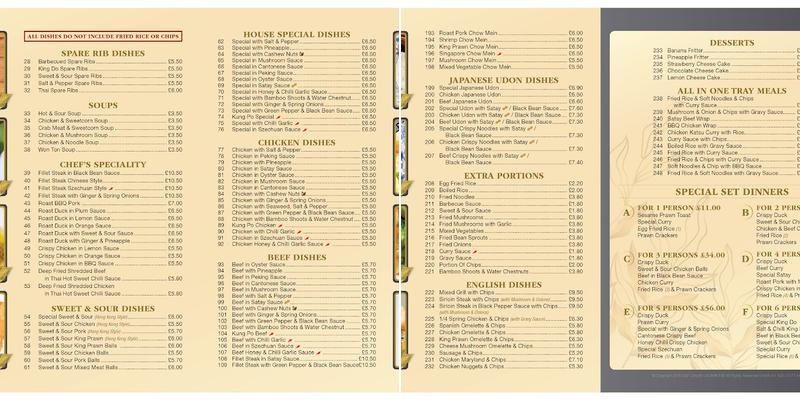 Golden Leaf Menu