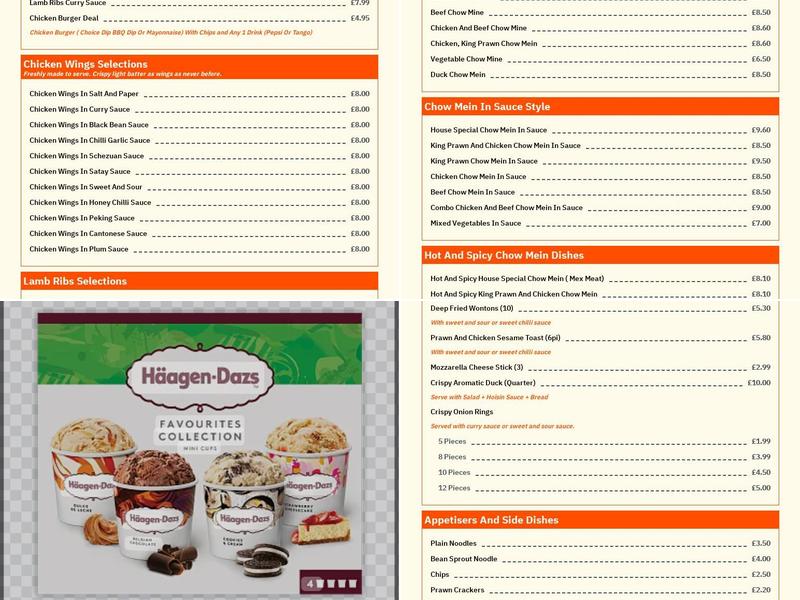 Chin Chin Chinese Takeaway Menu