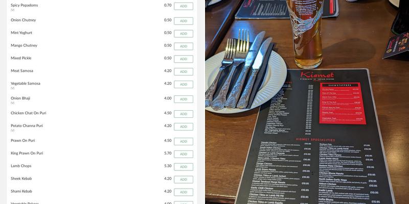 Kismet Hartshill Menu