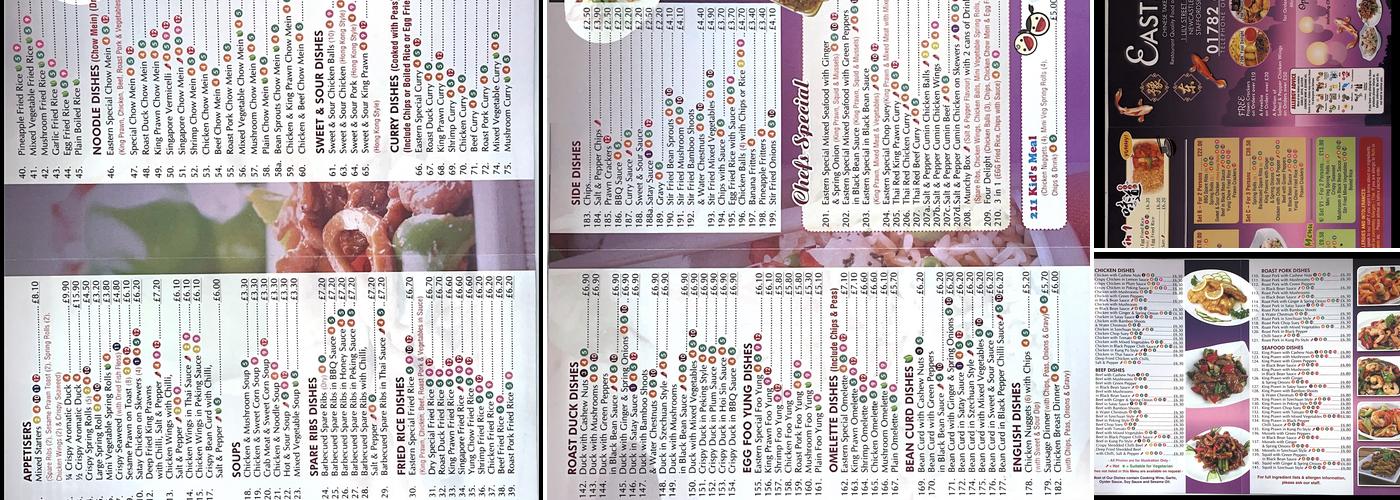 Eastern Chinese Take Away Menu