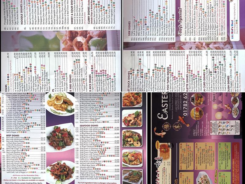 Eastern Chinese Take Away Menu
