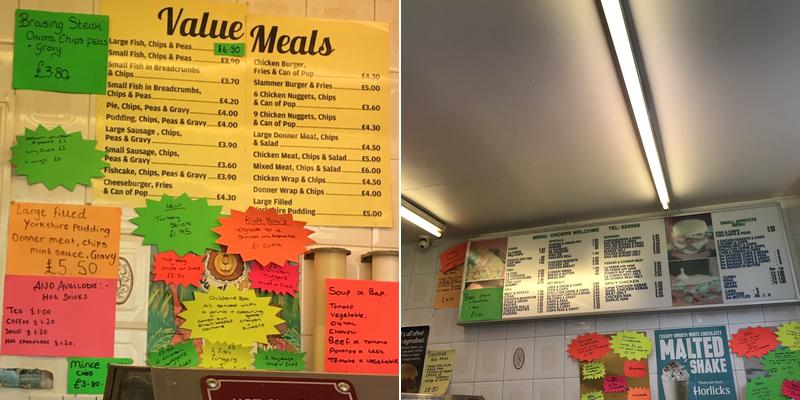 Daves Fish Bar Menu