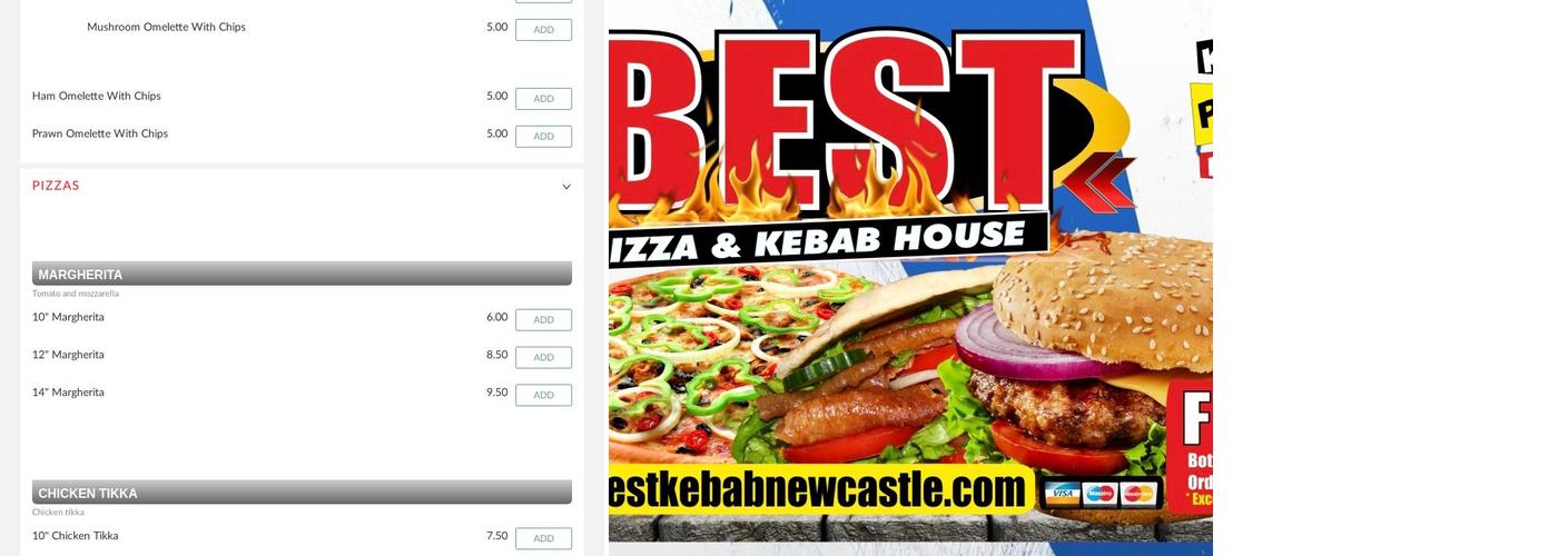 Best Kebab Takeaway Newcastle Menu