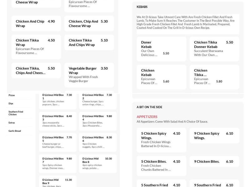 Delicious Kebab Menu