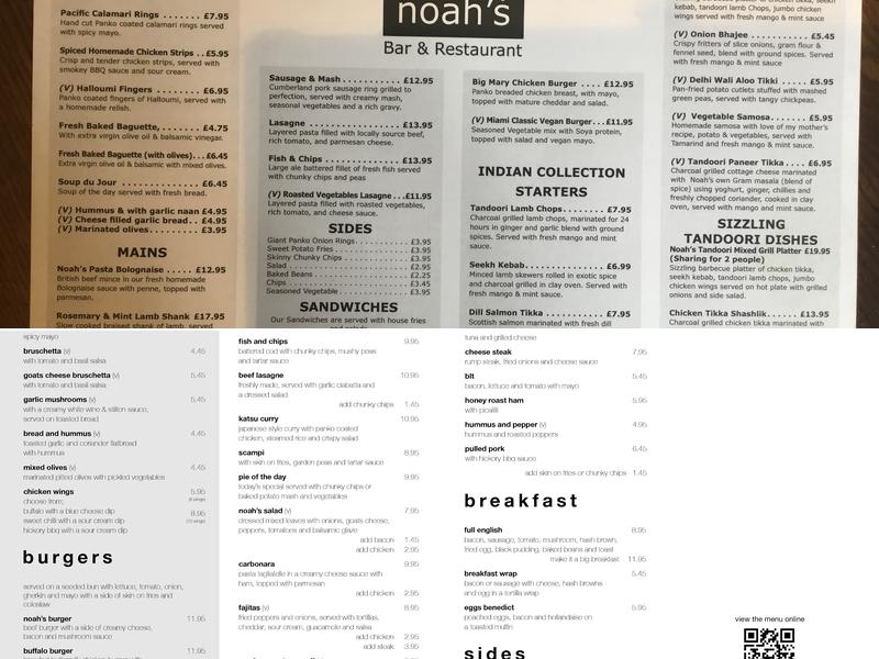 The Noah's Menu