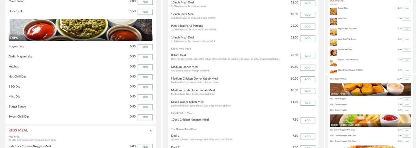 Newent Kebab House Menu