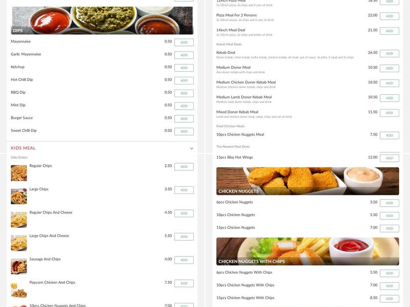 Newent Kebab House Menu