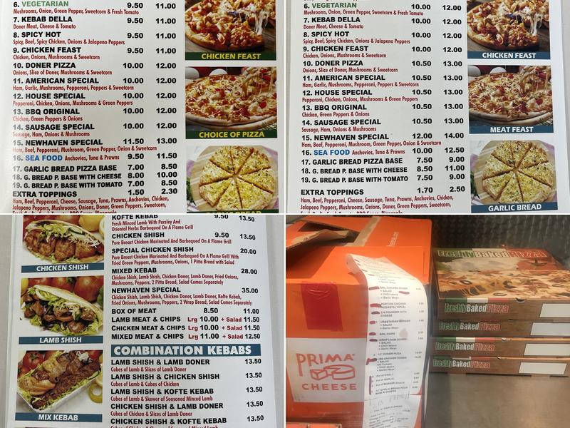 Newhaven Kebab and Pizza Menu