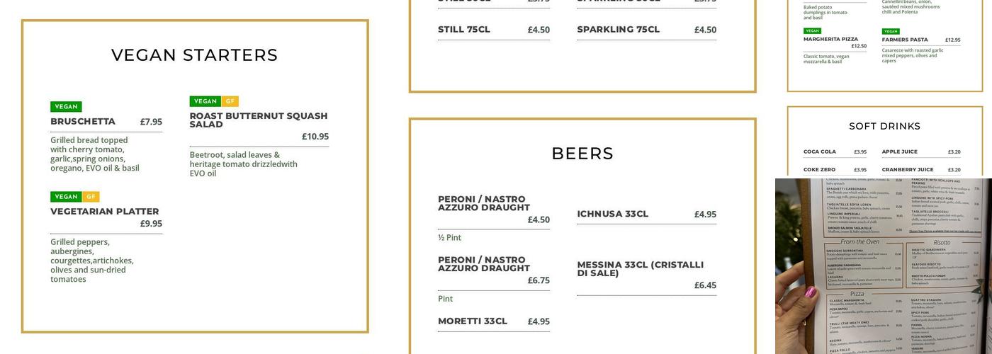 Unico Pizzeria Ristorante Menu