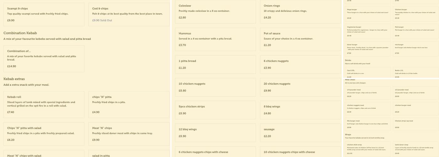 Newmarket Kebab House Menu