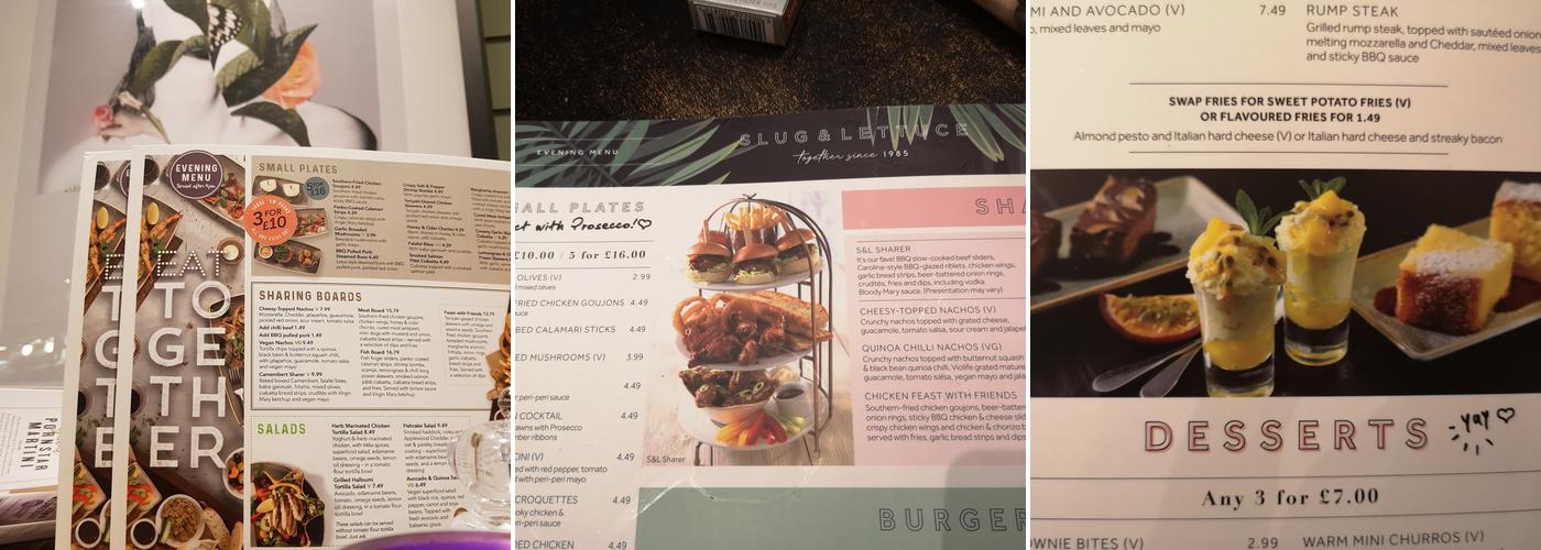 Slug & Lettuce - Isle of Wight Menu